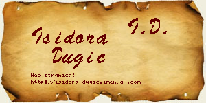Isidora Dugić vizit kartica